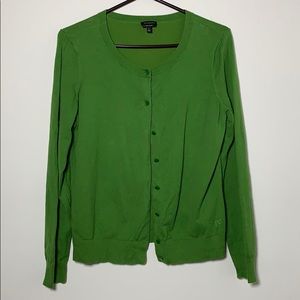 Talbots spring green Cardigan, size L, Pima Cotton
